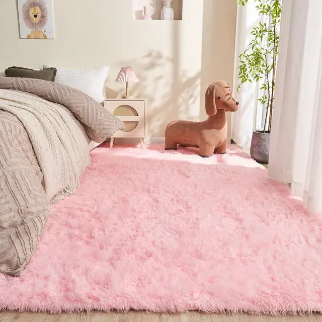 Main image of 3x5 Pink Rugs for Bedroom, Ultra-Soft Fluffy Area Rugs for Living Room, 3 x 5 Shag Carpet for Nursery, Kids, Girl, Boy, Baby, Plush, Fuzzy, Shaggy, Cute Home Decor