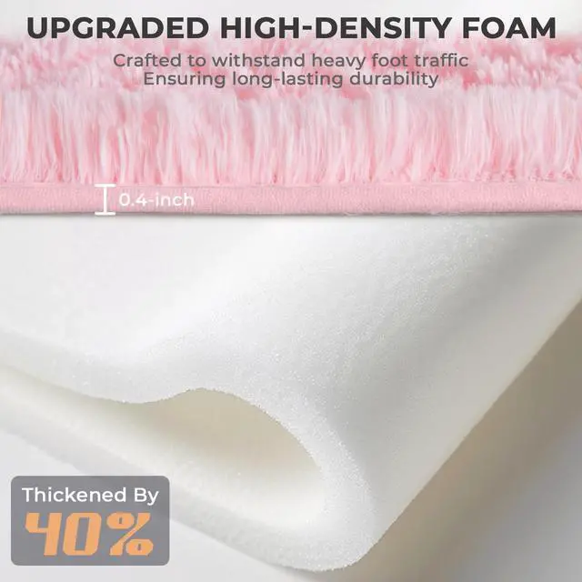 Alt view image 4 of 7 - 3x5 Pink Rugs for Bedroom, Ultra-Soft Fluffy Area Rugs for Living Room, 3 x 5 Shag Carpet for Nursery, Kids, Girl, Boy, Baby, Plush, Fuzzy, Shaggy, Cute Home Decor