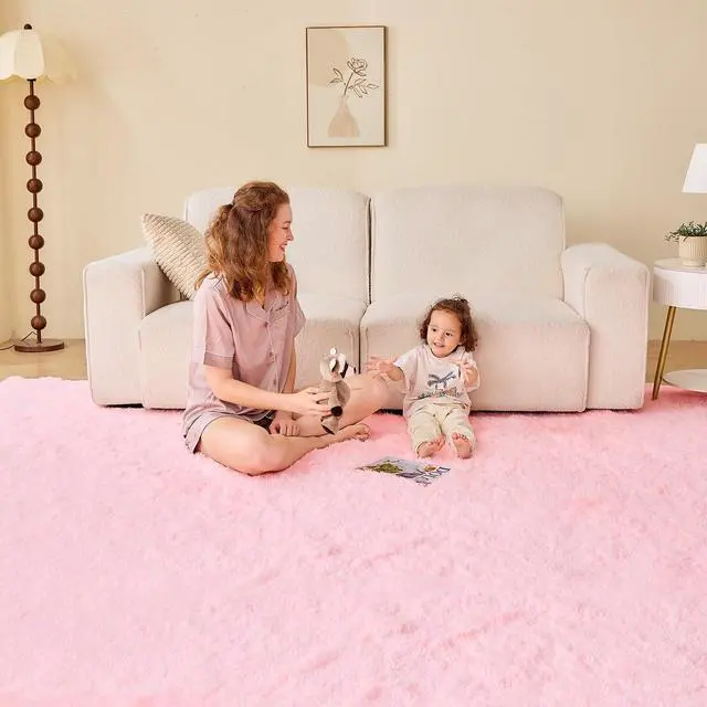 Alt view image 7 of 7 - 3x5 Pink Rugs for Bedroom, Ultra-Soft Fluffy Area Rugs for Living Room, 3 x 5 Shag Carpet for Nursery, Kids, Girl, Boy, Baby, Plush, Fuzzy, Shaggy, Cute Home Decor