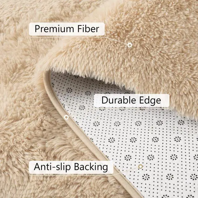 Alt view image 4 of 6 - Soft Area Rugs 3x5 for Living Room Bedroom, Washable, Light Tan