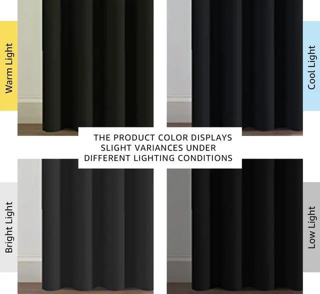 Alt view image 3 of 7 - 100% Blackout Curtains for Bedroom Black Out Curtains 96 inch Thermal Insulated Long Blackout Curtains for Living Room, Energy Saving Curtains for Patio Door Grommet (1 Panel, Jet Black)
