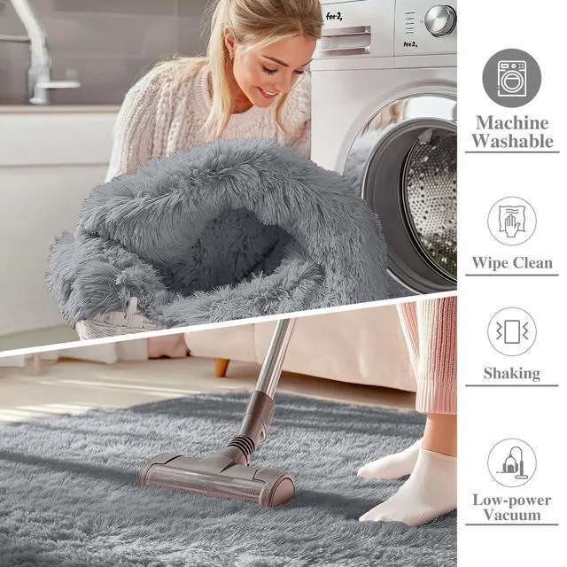 Alt view image 2 of 7 - Machine Washable Small Bedside Rug, Soft Fluffy Shaggy Entryway Throw Rugs for Bedroom, Living Room, Indoor Floor Carpet for Kids Girls Boy, Nursery Rooms, Home Decor Aesthetic