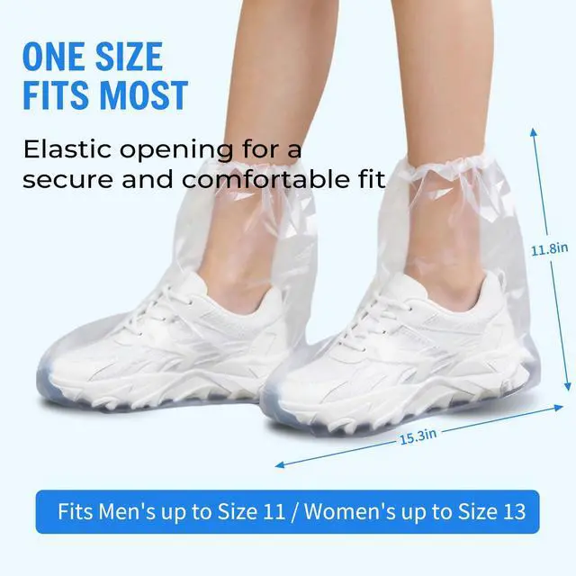 Alt view image 3 of 7 - 40 Pcs Waterproof Shoe Covers Boot Covers For Rain Indoor Outdoor, Plastic Non Slip Shoes Protector For Men And Women,Thick And Durable Household Cleaning Foot Covers (Clear)