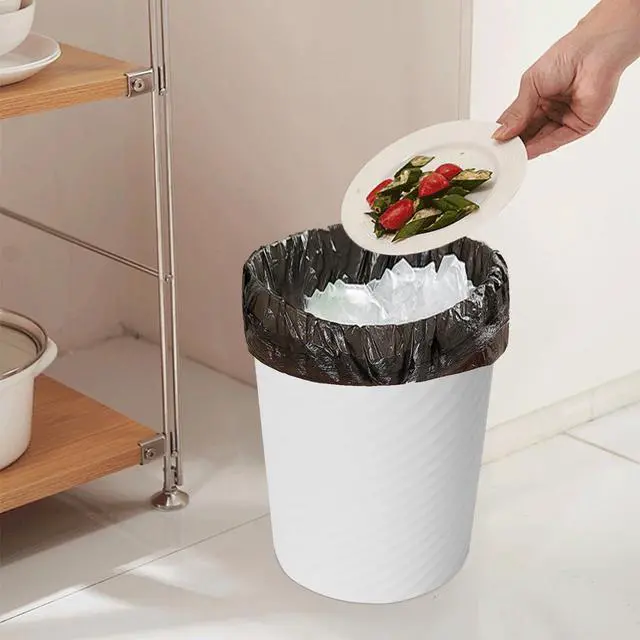 Alt view image 3 of 7 - Trash Can - Small Waste basketbin - 1.8 Gallon- for Office,Home,Bathroom,Kitchen - White