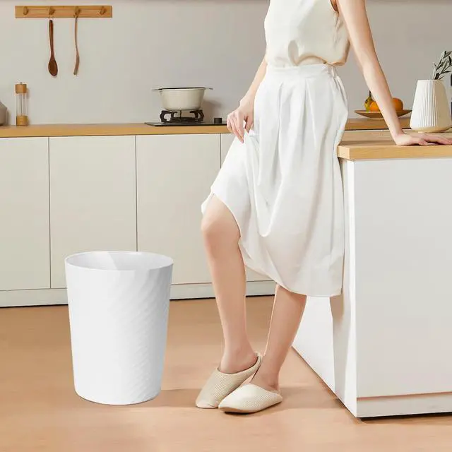 Alt view image 5 of 7 - Trash Can - Small Waste basketbin - 1.8 Gallon- for Office,Home,Bathroom,Kitchen - White