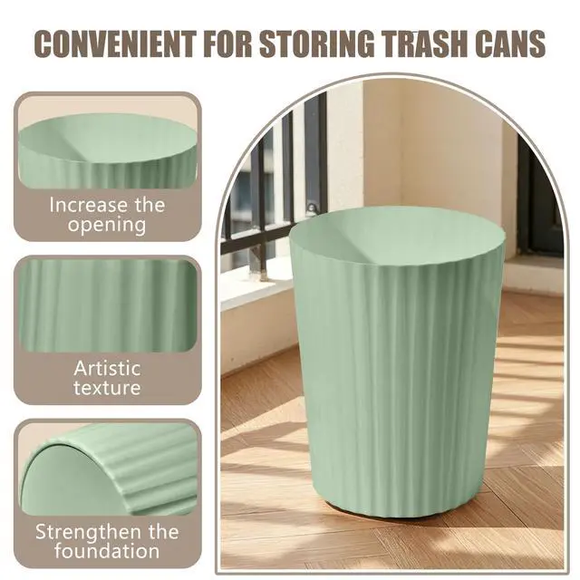 Alt view image 3 of 7 - Hand Trash Can - Small Waste basketbin - 2 Gallon- for Office,Home,Bathroom,Kitchen - Green
