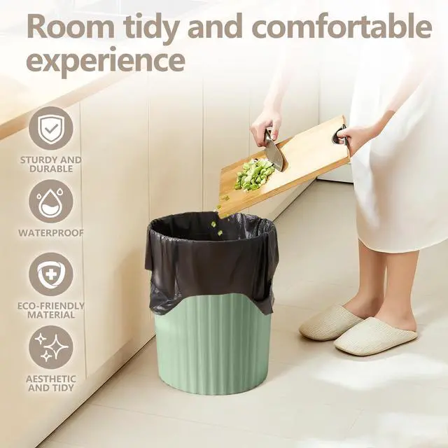 Alt view image 5 of 7 - Hand Trash Can - Small Waste basketbin - 2 Gallon- for Office,Home,Bathroom,Kitchen - Green