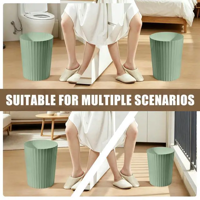 Alt view image 7 of 7 - Hand Trash Can - Small Waste basketbin - 2 Gallon- for Office,Home,Bathroom,Kitchen - Green