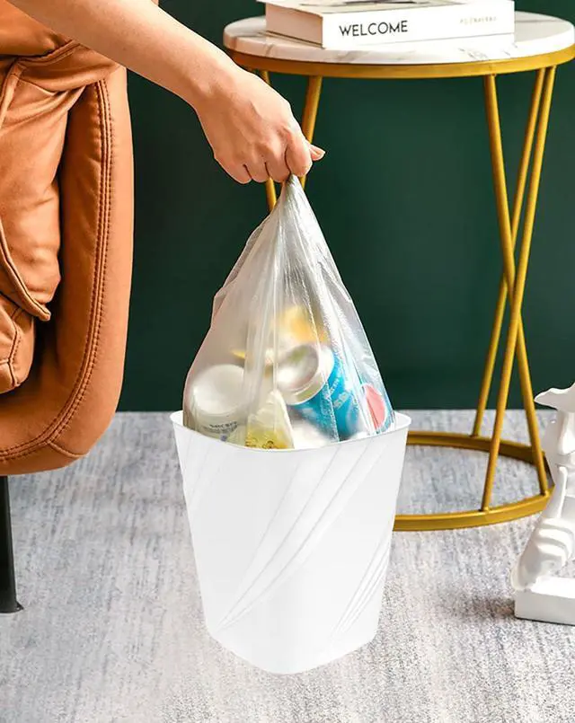 Alt view image 2 of 7 - Small Plastic Trash Can Wastebasket Recycling Bin for Bathroom, Dorm, BedroomHome Office, Garbage Can for Bedroom, Kids Room (1, White)