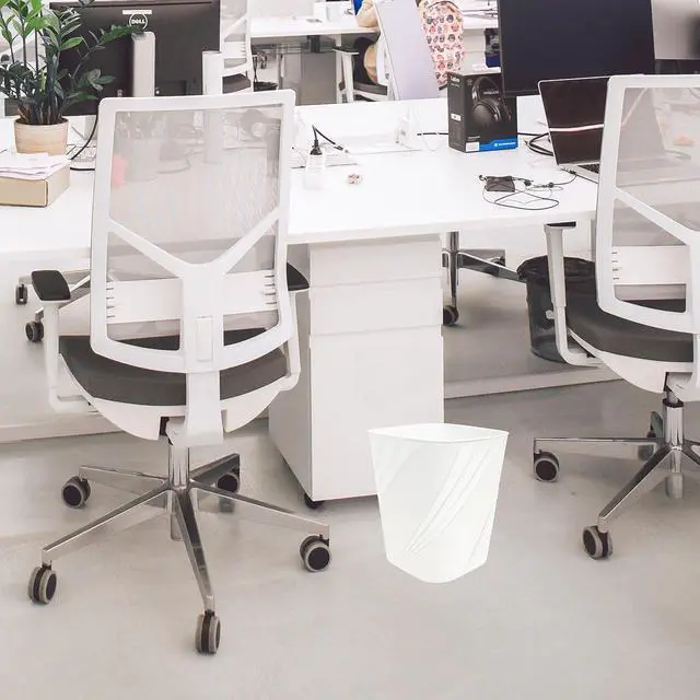 Alt view image 4 of 7 - Small Plastic Trash Can Wastebasket Recycling Bin for Bathroom, Dorm, BedroomHome Office, Garbage Can for Bedroom, Kids Room (1, White)