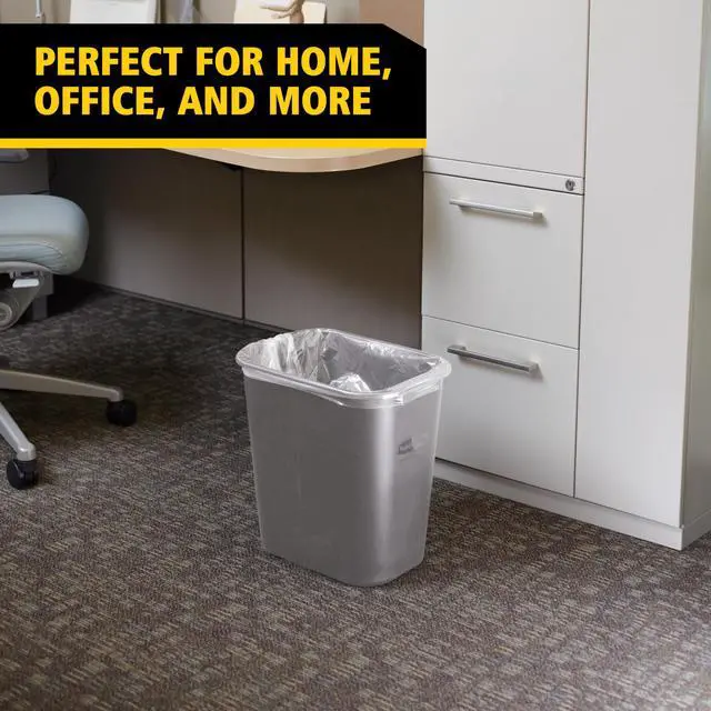 Alt view image 4 of 6 - Resin Wastebasket/Trash Can, 7-Gallon/28-Quart, Gray, Plastic, for Bedroom/Bathroom/Office, Fits Under Desk/Sink/Cabinet