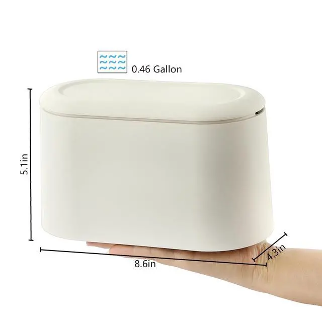 Alt view image 2 of 7 - Mini Trash Can for Desk, Tiny Plastic Countertop Garbage Can with Lid, Easy to use and Keep Desktop Clean for Vanity, Bedside, Bathroom and Kitchen with 3 Rolls Trash Bags