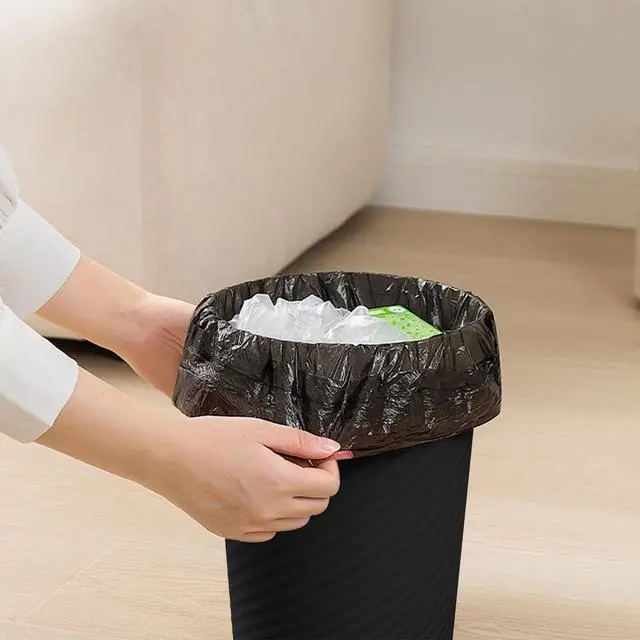Alt view image 4 of 7 - Small Plastic Trash Can - 1.8 Gallon - Black