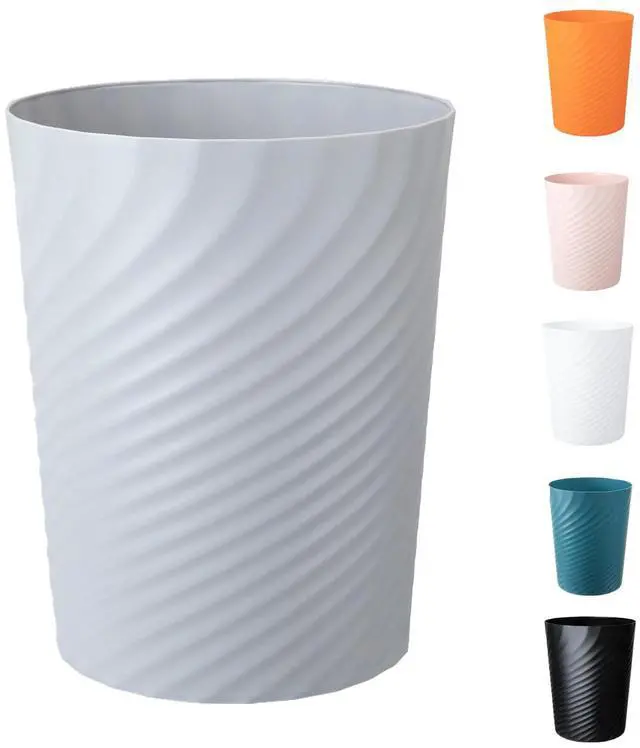 Main image of Trash Can, Small Plastic Trash Can, Wastebasket Recycling Bin, Round Garbage Can for Bathroom, Office, Bedroom, Kitchen 1.8 Gallon/8 L (Grey)