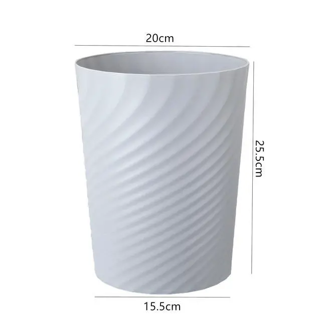 Alt view image 2 of 7 - Trash Can, Small Plastic Trash Can, Wastebasket Recycling Bin, Round Garbage Can for Bathroom, Office, Bedroom, Kitchen 1.8 Gallon/8 L (Grey)