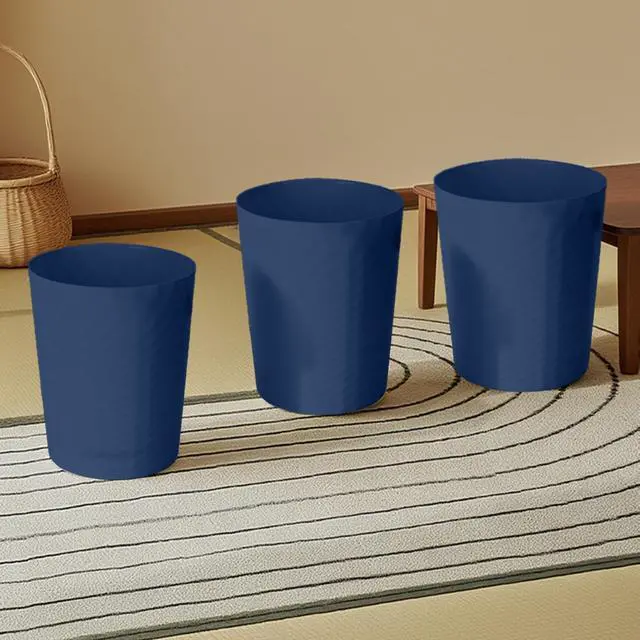 Alt view image 4 of 7 - Small Plastic Trash Can - 1.8 Gallon - Blue - Wastebasket Garbage Can Container - Bathrooms, Laundry Room, Kitchens, Offices