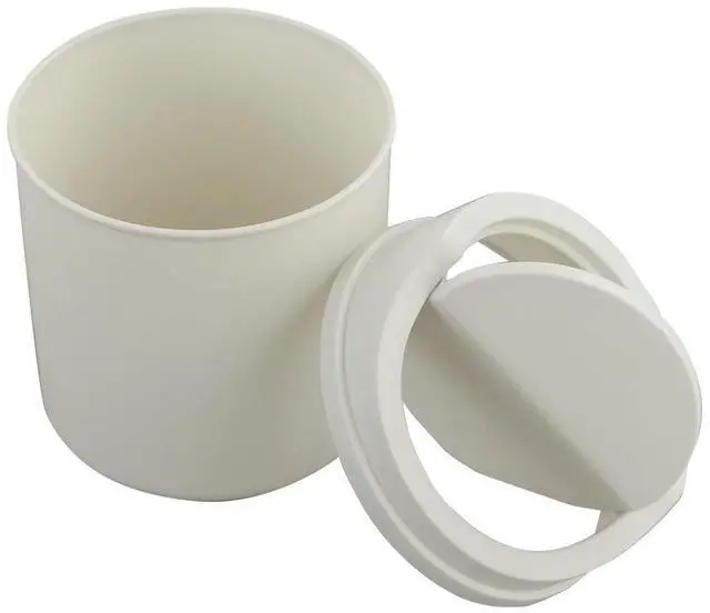Main image of Tiny Trash Can with Swing Lid, Plastic Desktop Waste Can, White