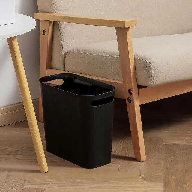 Alt view image 6 of 7 - Small Bathroom Trash Can 3.5 Gallon Slim Plastic Garbage Can, Black