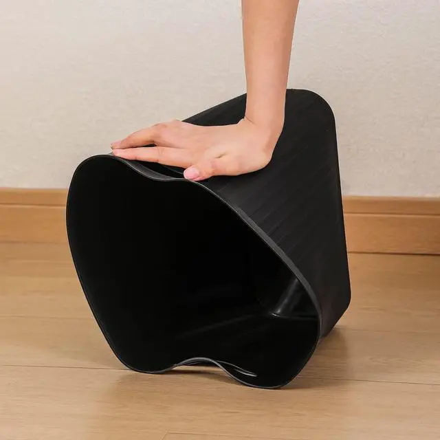 Alt view image 7 of 7 - Small Bathroom Trash Can 3.5 Gallon Slim Plastic Garbage Can, Black