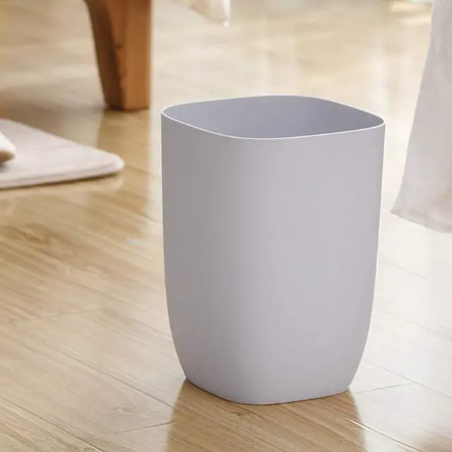 Alt view image 3 of 5 - Bathroom Trash Can, Small Garbage Can for Bedroom, Living Room, Kitchen, Slim Cute Plastic Waste Basket for Office, 7L, Grey