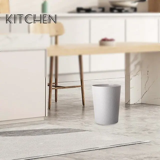 Alt view image 2 of 7 - Small Bathroom Trash Can Wastebasket Garbage Can, 1.8 Gallon, Grey