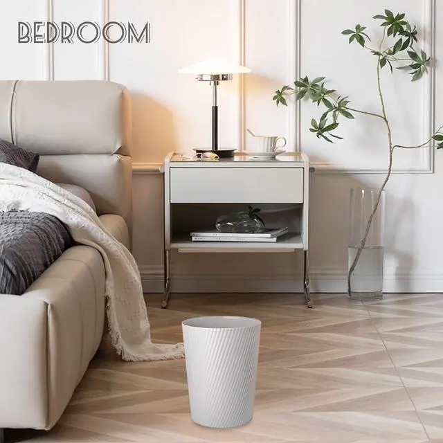 Alt view image 4 of 7 - Small Bathroom Trash Can Wastebasket Garbage Can, 1.8 Gallon, Grey
