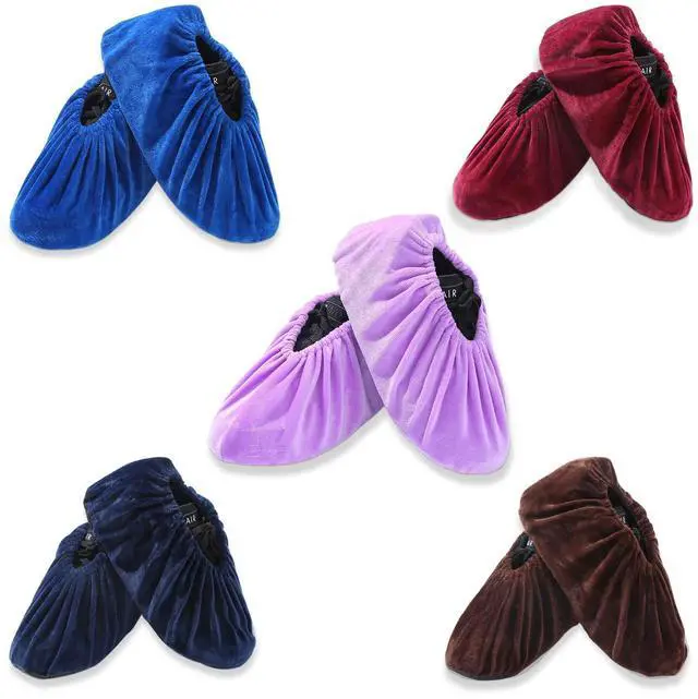 Main image of 5 Pairs Reusable Non Slip Shoe Covers, Premium Soft Washable Thickened Boot Shoe Covers for Household, Office, Laboratory