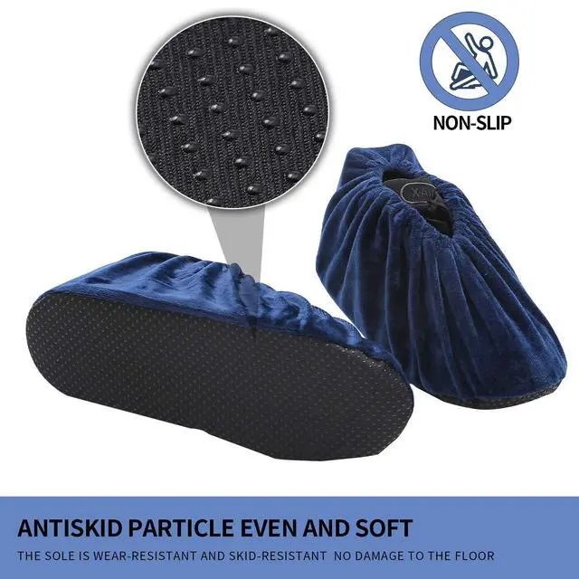 Alt view image 5 of 7 - 5 Pairs Reusable Non Slip Shoe Covers, Premium Soft Washable Thickened Boot Shoe Covers for Household, Office, Laboratory
