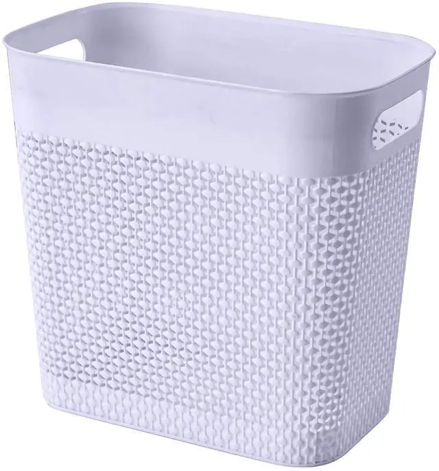 Main image of Plastic Small Trash Can Wastebasket, Garbage Container Basket for Bathrooms, Laundry Room, Kitchens, Offices, Kids Rooms, Dorms, (Grey, 3 Gallon)