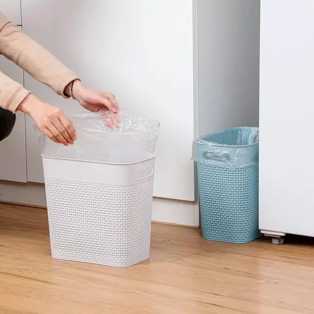 Alt view image 2 of 7 - Plastic Small Trash Can Wastebasket, Garbage Container Basket for Bathrooms, Laundry Room, Kitchens, Offices, Kids Rooms, Dorms, (Grey, 3 Gallon)