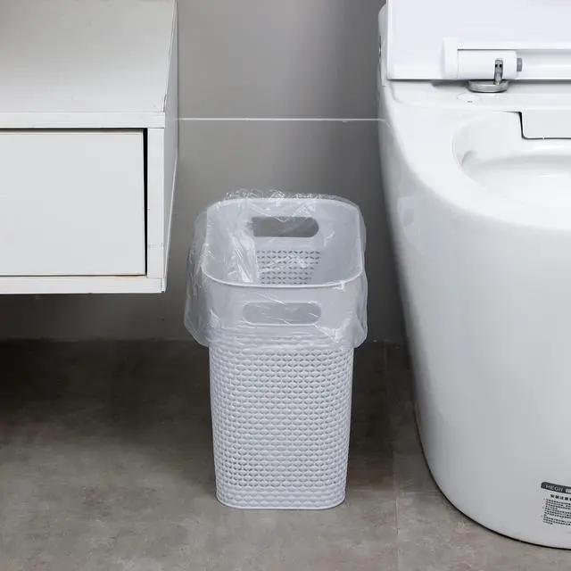 Alt view image 3 of 7 - Plastic Small Trash Can Wastebasket, Garbage Container Basket for Bathrooms, Laundry Room, Kitchens, Offices, Kids Rooms, Dorms, (Grey, 3 Gallon)
