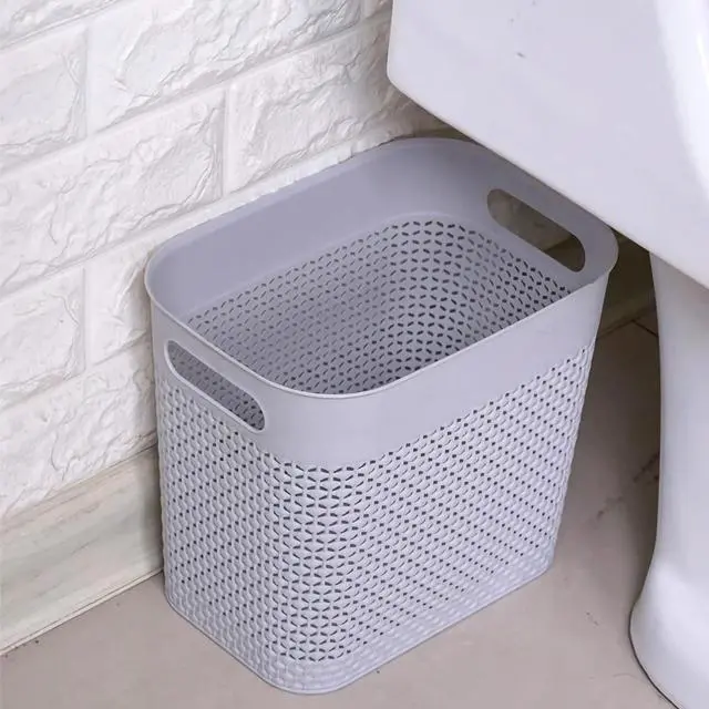 Alt view image 5 of 7 - Plastic Small Trash Can Wastebasket, Garbage Container Basket for Bathrooms, Laundry Room, Kitchens, Offices, Kids Rooms, Dorms, (Grey, 3 Gallon)