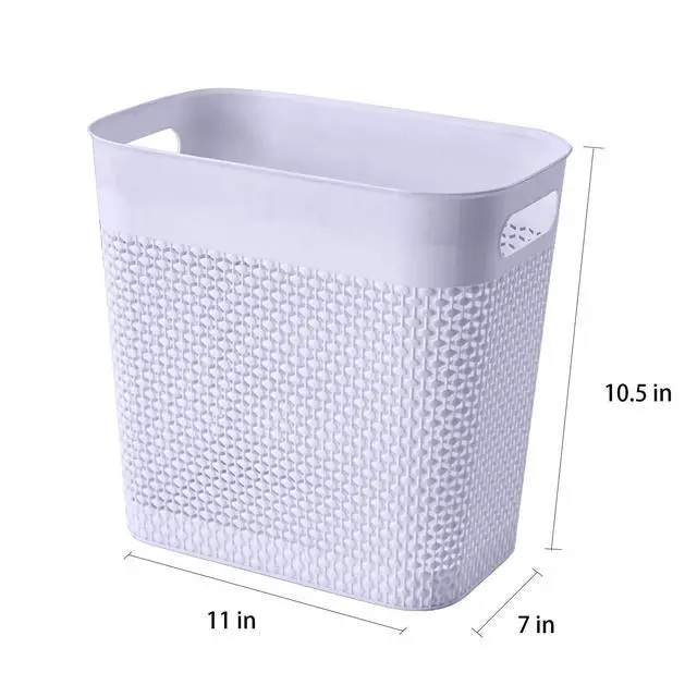 Alt view image 6 of 7 - Plastic Small Trash Can Wastebasket, Garbage Container Basket for Bathrooms, Laundry Room, Kitchens, Offices, Kids Rooms, Dorms, (Grey, 3 Gallon)