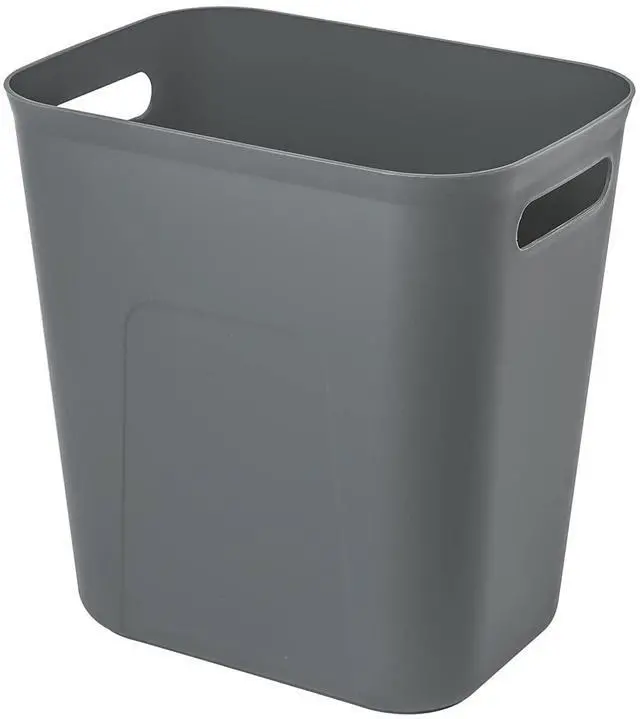 Main image of Plastic Small Bathroom Trash Can Wastebasket, 3.5 Gallon, Dark Grey