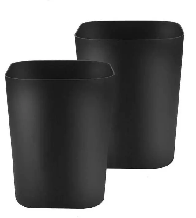 Alt view image 2 of 7 - 2 Gallon Trash Can,Small Trash Can for Bathroom,Square Trash Bin Wastebasket for Bathroom Bedroom Kitchen Countertop Under Sink (2, Black)