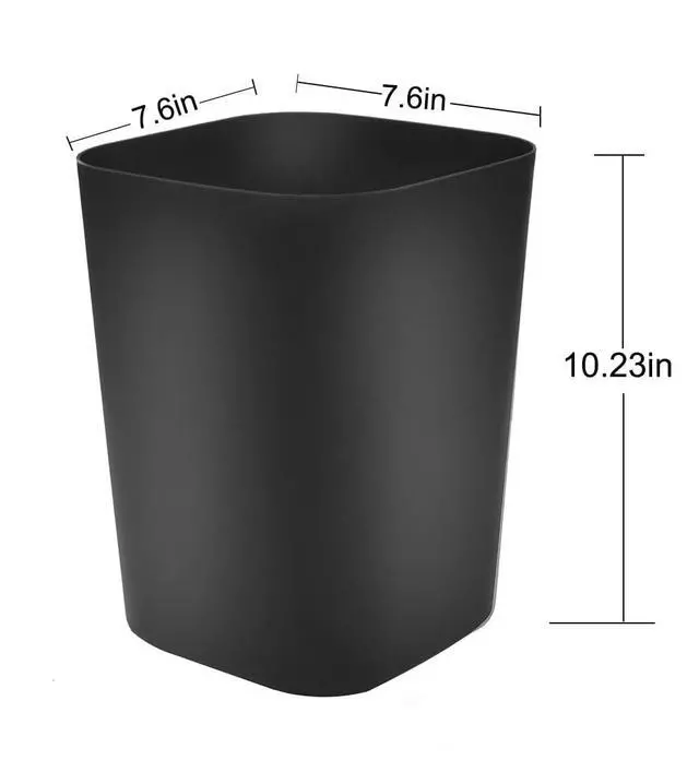 Alt view image 3 of 7 - 2 Gallon Trash Can,Small Trash Can for Bathroom,Square Trash Bin Wastebasket for Bathroom Bedroom Kitchen Countertop Under Sink (2, Black)