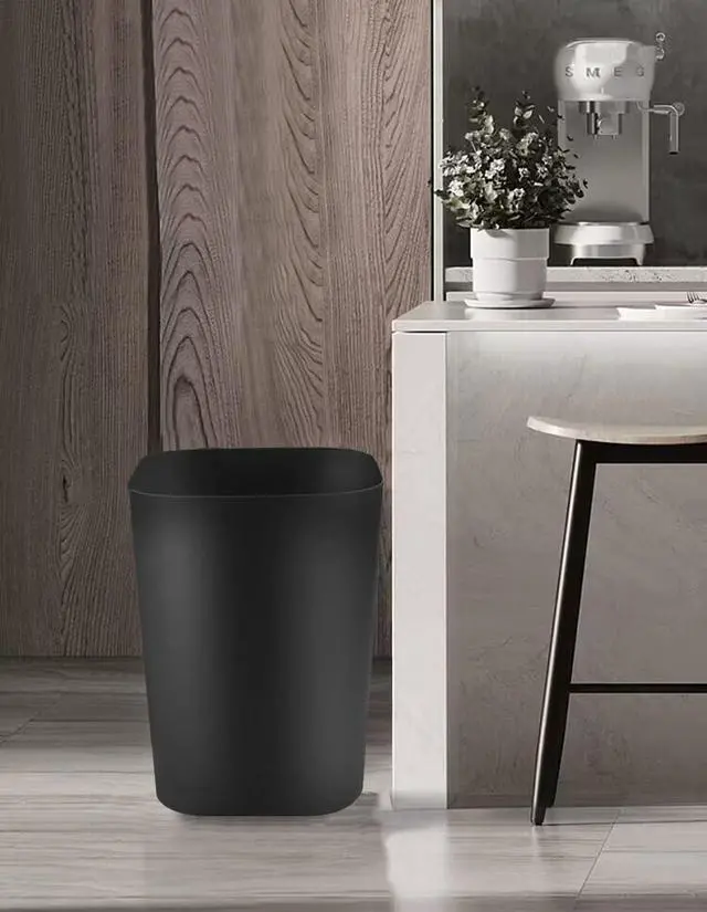Alt view image 7 of 7 - 2 Gallon Trash Can,Small Trash Can for Bathroom,Square Trash Bin Wastebasket for Bathroom Bedroom Kitchen Countertop Under Sink (2, Black)