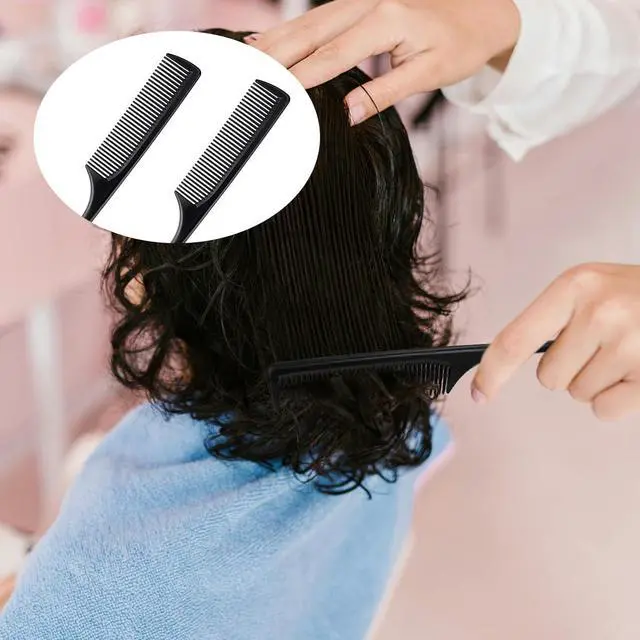 Alt view image 7 of 7 - 2 Pack Rat Tail Comb for Root Teasing, Black Fine Tooth Teasing Comb for Sectioning, Parting, Styling Hair