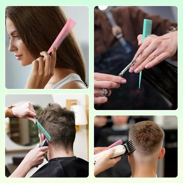 Alt view image 7 of 7 - 3Pcs 9Inch Rat Tail Comb for WomenFine Tooth Parting CombCarbon Fiber Heat Resistant Anti Static Teasing for Back Combing Root Teasing Adding Volume Evening Styling (PinkGreen,Black)