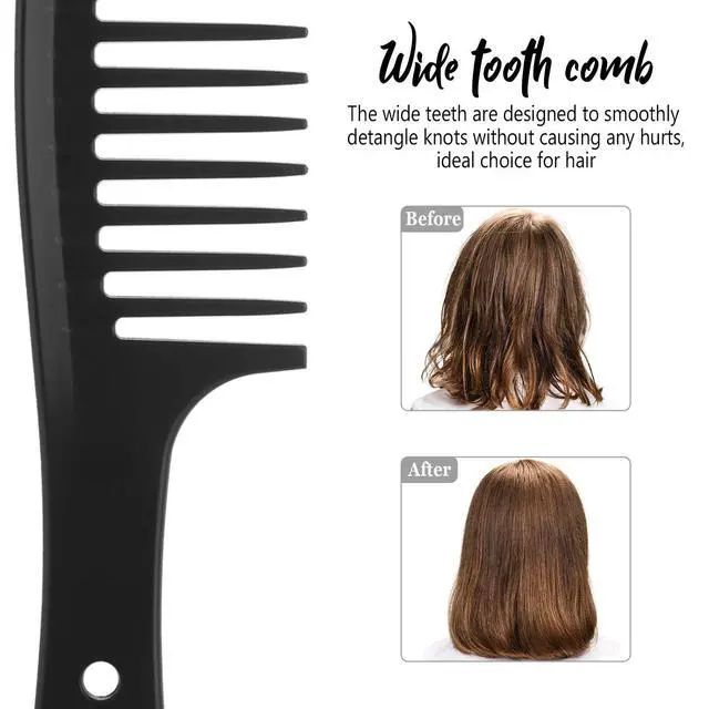 Alt view image 5 of 7 - 3 Pcs Wide Tooth Detangling Hair Comb Set, Carbon Fiber Anti Static