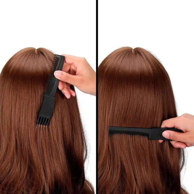 Alt view image 3 of 6 - 2 Pack Tail Combs - Black Carbon Fiber Teasing & Lifting for Rat Tails and Hair Salon or Home Use(Lift Combs)