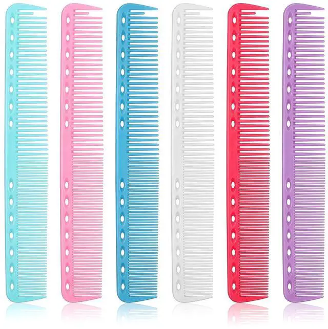 Main image of 6 Pcs Carbon Fiber Cutting Comb Set, Professional Heat Resistant Barber Combs, Fine Tooth Anti-Static Hair Styling Comb for Salon Hairdressing for Men Women and Home Use (5 Colors)