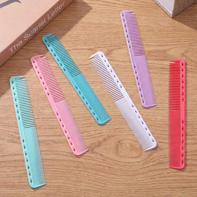Alt view image 3 of 7 - 6 Pcs Carbon Fiber Cutting Comb Set, Professional Heat Resistant Barber Combs, Fine Tooth Anti-Static Hair Styling Comb for Salon Hairdressing for Men Women and Home Use (5 Colors)
