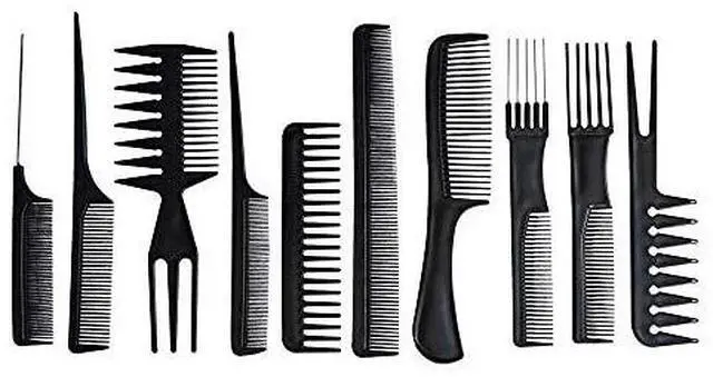 Main image of 10PCS Black Hair Combs Set for Hairdressing, Cutting & Styling - For Women, Men & Kids