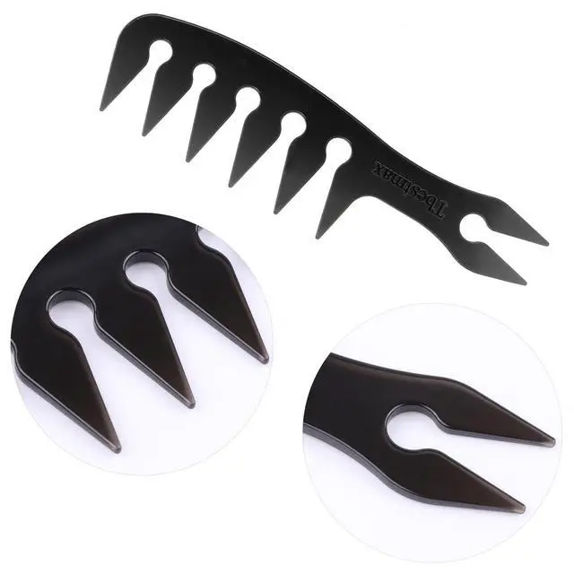 Alt view image 3 of 7 - Hair Comb Styling Set Tail Combs Double Side Brushes Afro Pick Pik Comb African American Hair Brush Barber Accessories Black-2Pcs