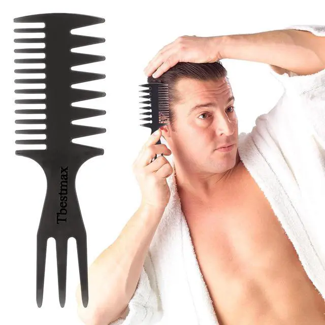Alt view image 6 of 7 - Hair Comb Styling Set Tail Combs Double Side Brushes Afro Pick Pik Comb African American Hair Brush Barber Accessories Black-2Pcs