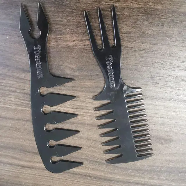 Alt view image 7 of 7 - Hair Comb Styling Set Tail Combs Double Side Brushes Afro Pick Pik Comb African American Hair Brush Barber Accessories Black-2Pcs