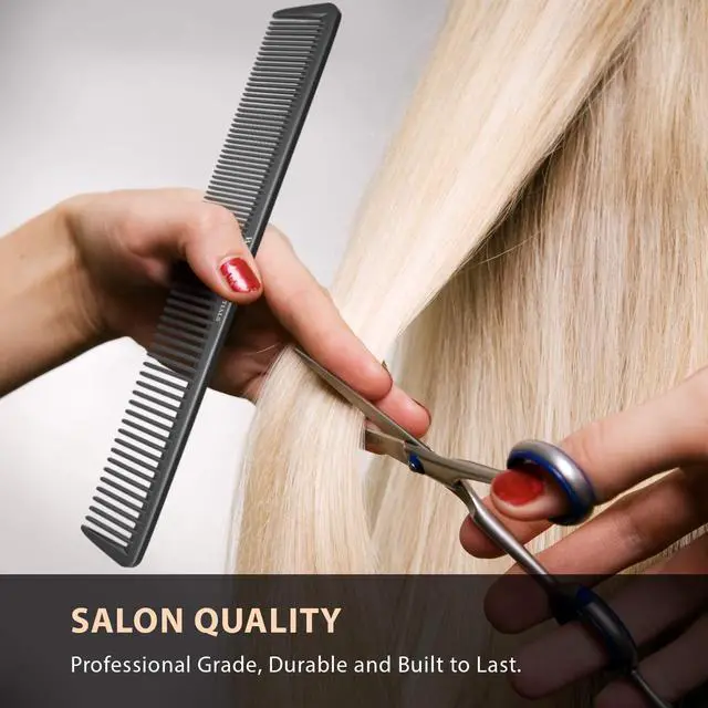 Alt view image 5 of 7 - Hair Cutting Comb - Professional 8.75 Black Carbon Fiber Anti Static Chemical And Heat Resistant Hair Combs For All Hair Types For Men and Women
