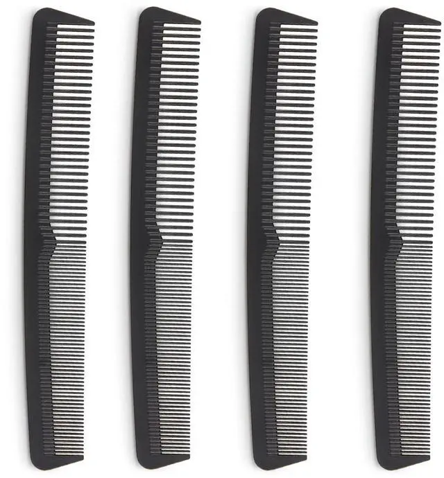 Main image of Professional Grade Styling Comb Set - 4 Pack Premium Carbon Fiber 7" Comb - Heat Resistant, Fine and Wide Tooth, Anti Static - Salon Quality Hair Styling Accessories for Home or Barber