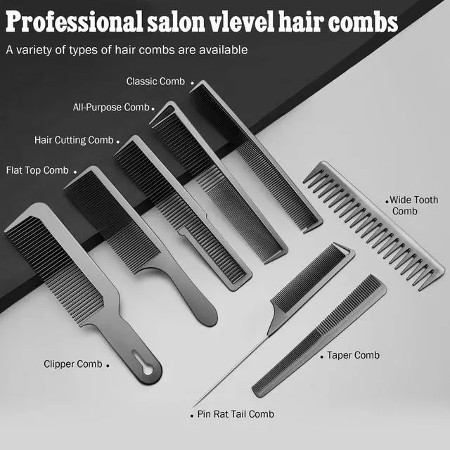 Alt view image 2 of 7 - Hair Comb for Men & Women, 8PCS Professional Styling Combs for Wet Curly Natural Hair Detangling Parting Teasing Styling & Cutting